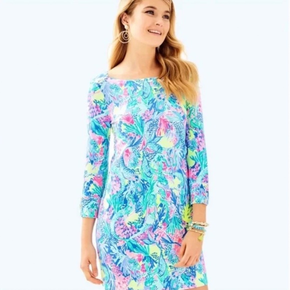 NWT Lilly Pulitzer UPF 50+ Sophie Mermaid Cove Dress - Picture 1 of 10